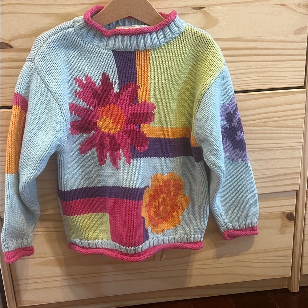 Vintage Hanna Anderson! Colorful Floral toddler Sweater